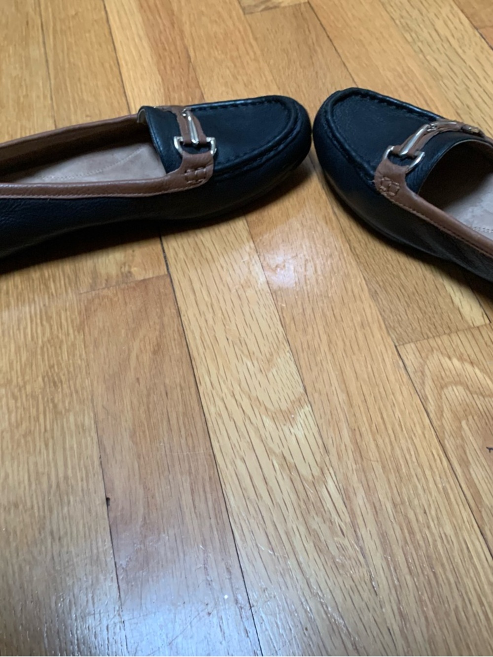 Aerosoles Drive Along Black Brown Leather Loafers Size 9 Comfort Driving Flats - Picture 9 of 9